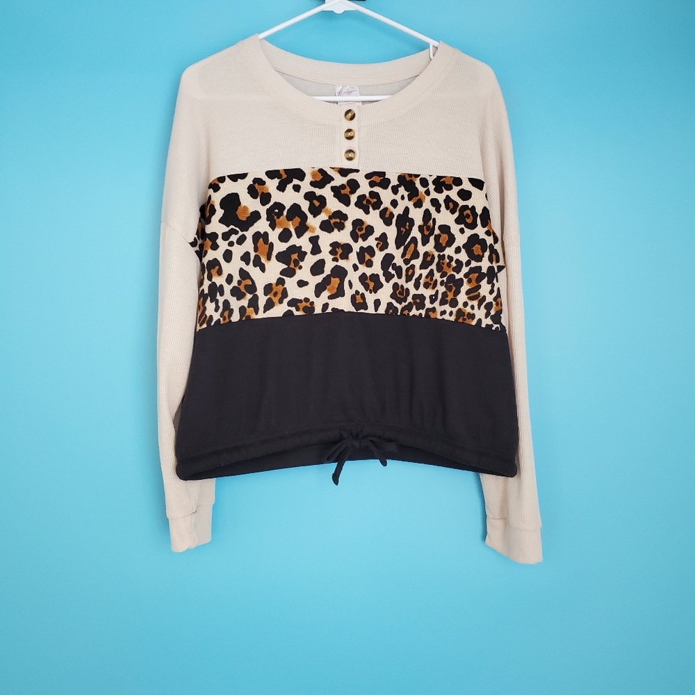 NOBO No Boundaries Top Size Large (11-13) Waffle Knit